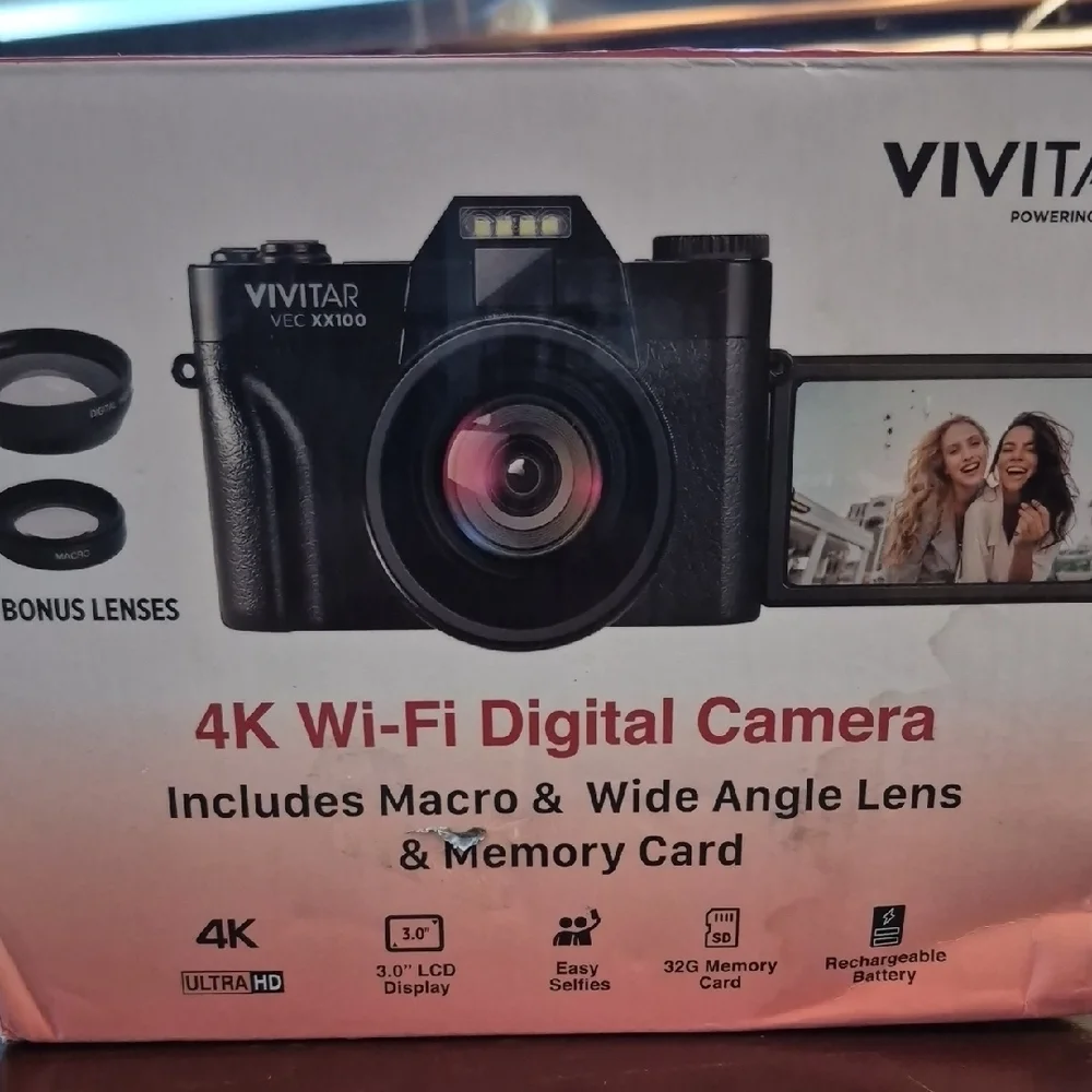 Vivitar VEC XX100 Black 4K Wi-Fi Digital Camera